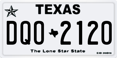 TX license plate DQO2120