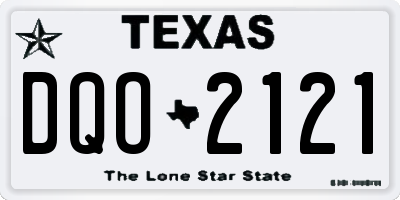TX license plate DQO2121