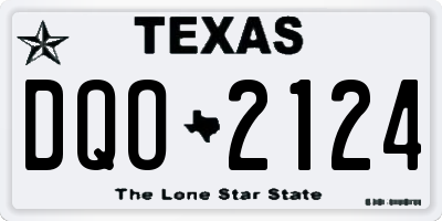 TX license plate DQO2124