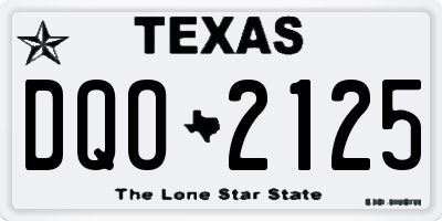 TX license plate DQO2125