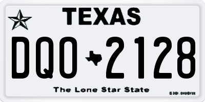TX license plate DQO2128