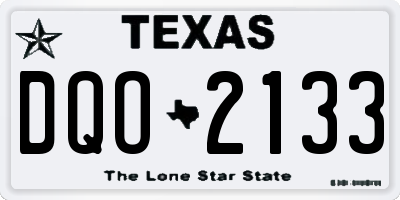 TX license plate DQO2133