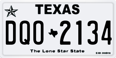 TX license plate DQO2134