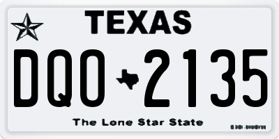 TX license plate DQO2135