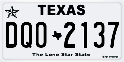 TX license plate DQO2137