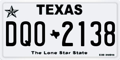 TX license plate DQO2138