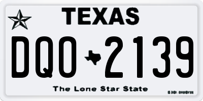 TX license plate DQO2139