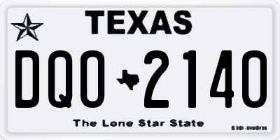 TX license plate DQO2140