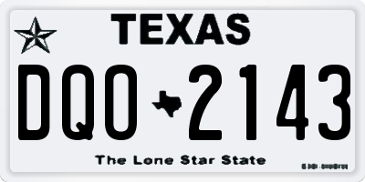 TX license plate DQO2143