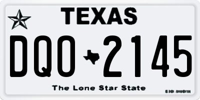 TX license plate DQO2145