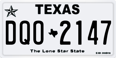 TX license plate DQO2147