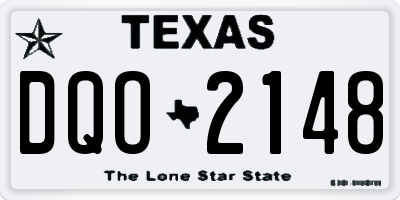 TX license plate DQO2148