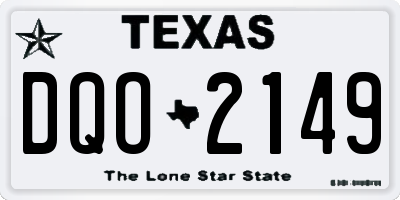 TX license plate DQO2149