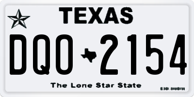 TX license plate DQO2154