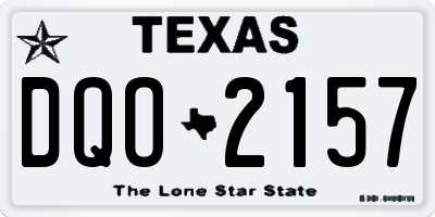 TX license plate DQO2157