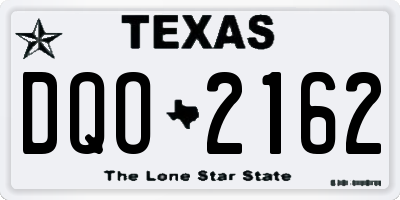 TX license plate DQO2162