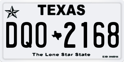 TX license plate DQO2168