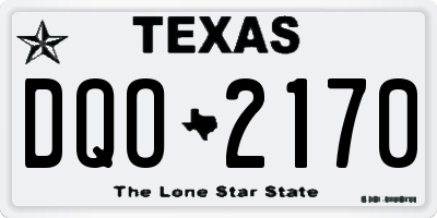TX license plate DQO2170