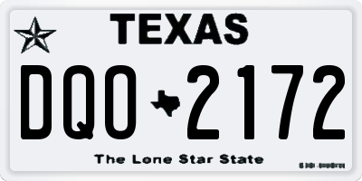 TX license plate DQO2172