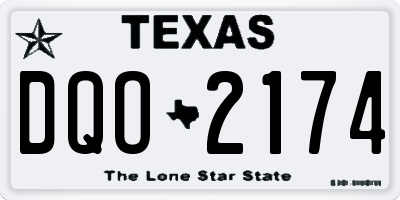 TX license plate DQO2174