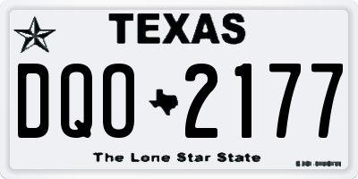 TX license plate DQO2177