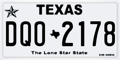 TX license plate DQO2178