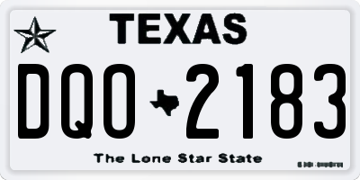 TX license plate DQO2183