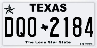 TX license plate DQO2184