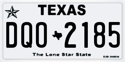 TX license plate DQO2185