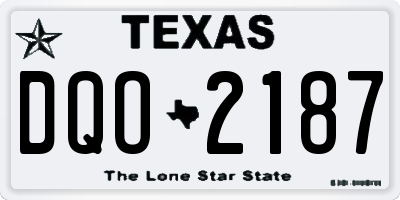 TX license plate DQO2187