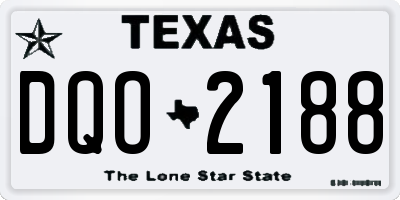 TX license plate DQO2188