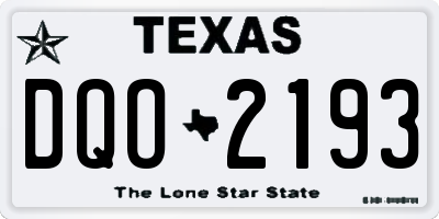 TX license plate DQO2193