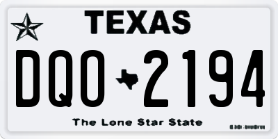 TX license plate DQO2194