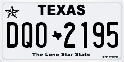 TX license plate DQO2195