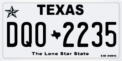 TX license plate DQO2235