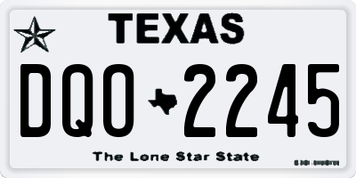 TX license plate DQO2245