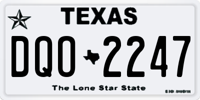 TX license plate DQO2247