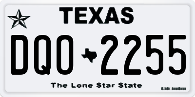 TX license plate DQO2255