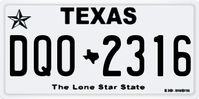 TX license plate DQO2316