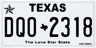 TX license plate DQO2318