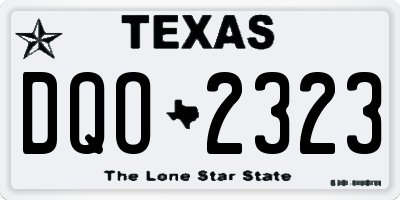 TX license plate DQO2323
