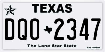 TX license plate DQO2347
