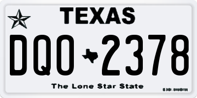 TX license plate DQO2378