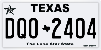 TX license plate DQO2404