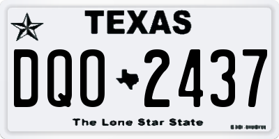 TX license plate DQO2437