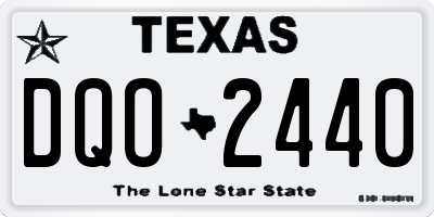 TX license plate DQO2440
