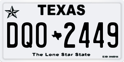 TX license plate DQO2449