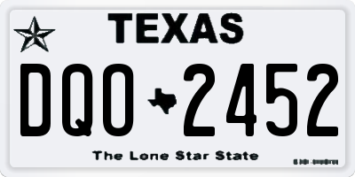TX license plate DQO2452