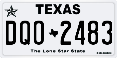TX license plate DQO2483