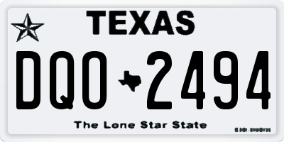 TX license plate DQO2494